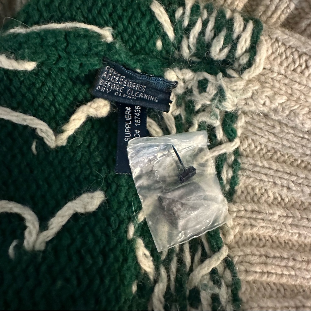 Vintage Polo Ralph Lauren Angora Cashmere Cotton Green Reindeer Sweater Size M - Picture 4 of 4